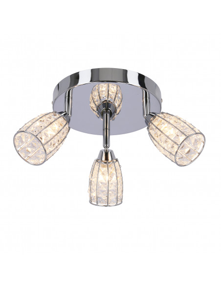 CANDELLUX Shiba lampa sufitowa plafon chromowy 3x15w g9 klosz bezbarwny 98-13408