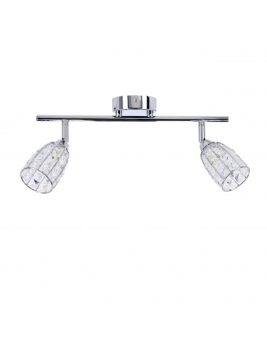 CANDELLUX Shiba lampa sufitowa listwa chromowy 2x15w g9 klosz bezbarwny 92-13392