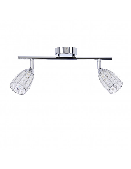 CANDELLUX Shiba lampa sufitowa listwa chromowy 2x15w g9 klosz bezbarwny 92-13392