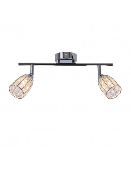 CANDELLUX Shiba lampa sufitowa listwa chromowy 2x15w g9 klosz bezbarwny 92-13392