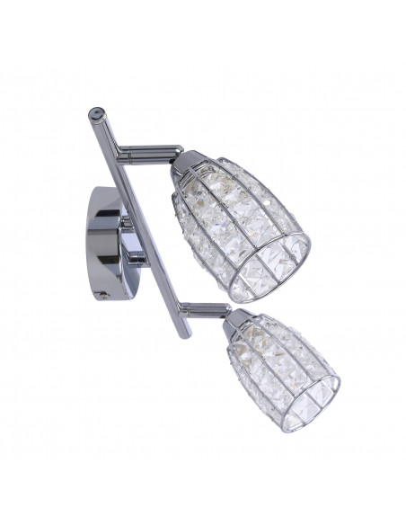 CANDELLUX Shiba lampa sufitowa listwa chromowy 2x15w g9 klosz bezbarwny 92-13392