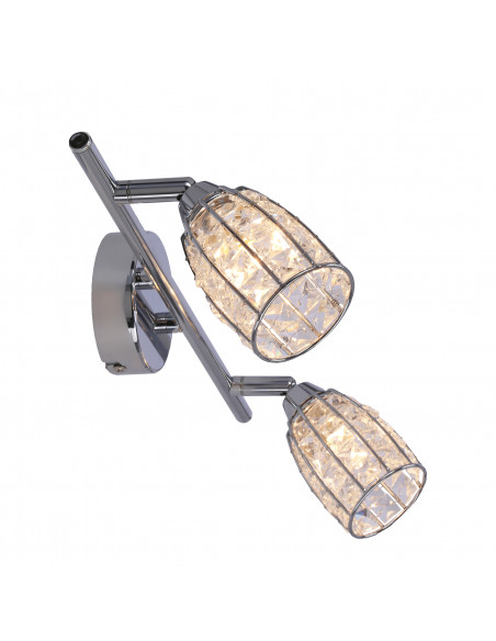 CANDELLUX Shiba lampa sufitowa listwa chromowy 2x15w g9 klosz bezbarwny 92-13392