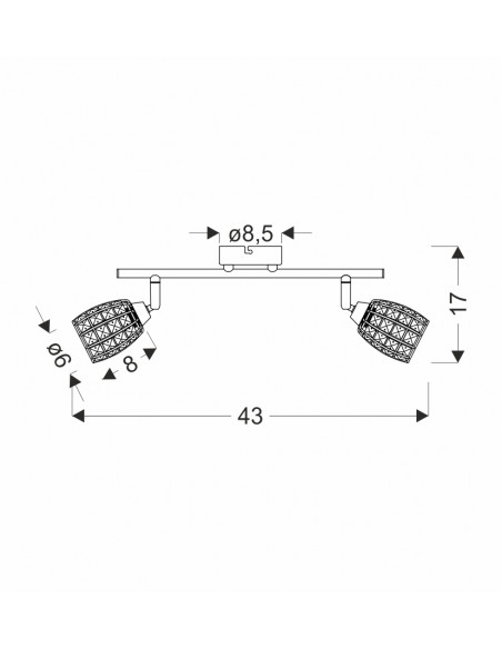 CANDELLUX Shiba lampa sufitowa listwa chromowy 2x15w g9 klosz bezbarwny 92-13392