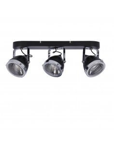 CANDELLUX Crazy lampa sufitowa listwa czarny 3x15w gu10 klosz bezbarwny 93-13316
