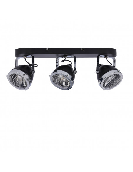CANDELLUX Crazy lampa sufitowa listwa czarny 3x15w gu10 klosz bezbarwny 93-13316