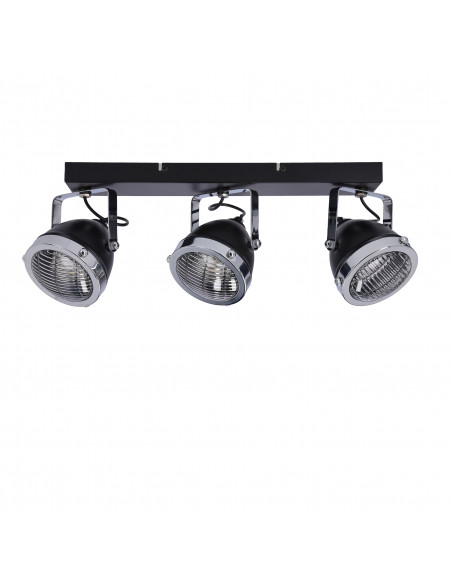 CANDELLUX Crazy lampa sufitowa listwa czarny 3x15w gu10 klosz bezbarwny 93-13316