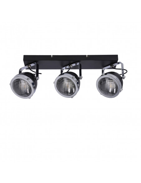 CANDELLUX Crazy lampa sufitowa listwa czarny 3x15w gu10 klosz bezbarwny 93-13316