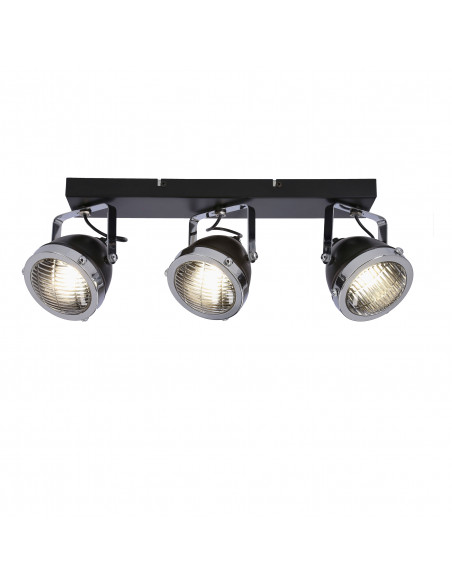 CANDELLUX Crazy lampa sufitowa listwa czarny 3x15w gu10 klosz bezbarwny 93-13316