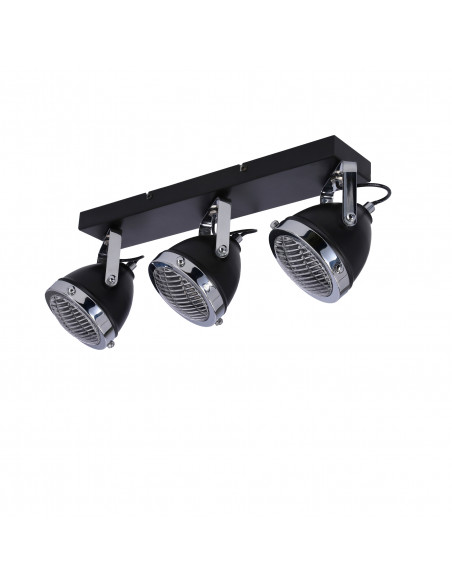CANDELLUX Crazy lampa sufitowa listwa czarny 3x15w gu10 klosz bezbarwny 93-13316