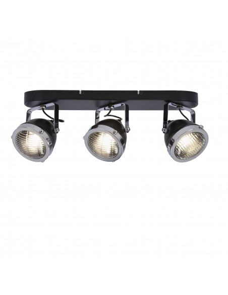 CANDELLUX Crazy lampa sufitowa listwa czarny 3x15w gu10 klosz bezbarwny 93-13316
