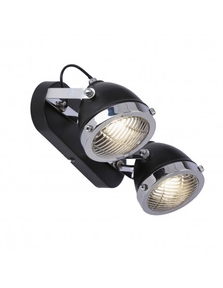 CANDELLUX Crazy lampa sufitowa listwa czarny 2x15w gu10 klosz bezbarwny 92-13309