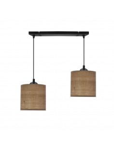CANDELLUX LEGNO LAMPA WISZĄCA CZARNY 15 2X40W E27 ABAŻUR ORZECHOWY 32-18328