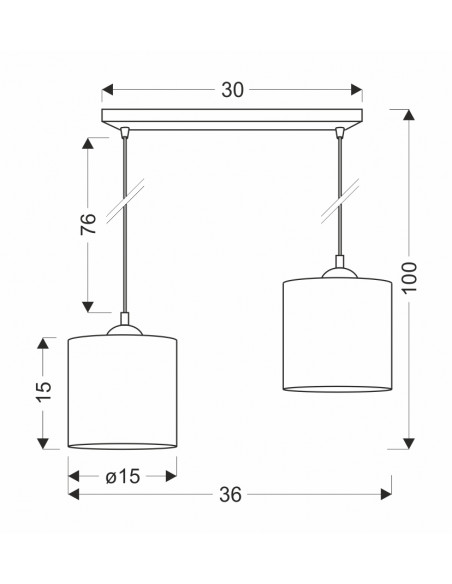 CANDELLUX LEGNO LAMPA WISZĄCA CZARNY 15 2X40W E27 ABAŻUR ORZECHOWY 32-18328