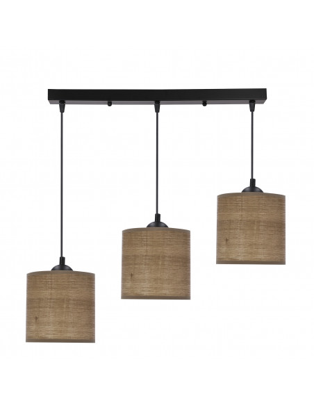 CANDELLUX LEGNO LAMPA WISZĄCA CZARNY 15 3X40W E27 ABAŻUR ORZECHOWY 33-18335