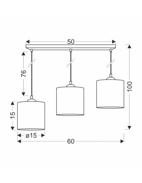 CANDELLUX LEGNO LAMPA WISZĄCA CZARNY 15 3X40W E27 ABAŻUR ORZECHOWY 33-18335