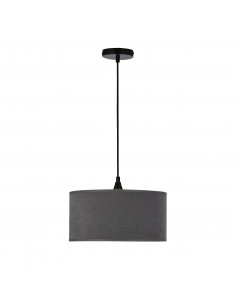 CANDELLUX MALOTO LAMPA WISZĄCA CZARNY 1X60 E27 ABAŻUR WALEC 30X15 VELUR GRAFIT/ZŁOTO 31-22257