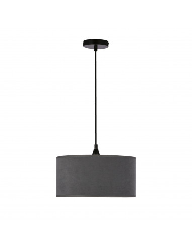 CANDELLUX MALOTO LAMPA WISZĄCA CZARNY 1X60 E27 ABAŻUR WALEC 30X15 VELUR GRAFIT/ZŁOTO 31-22257