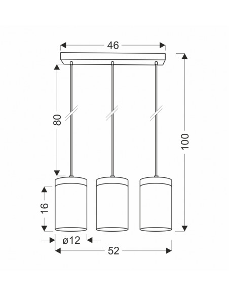 CANDELLUX WELS LAMPA WISZĄCA CZARNY+DREWNIANY 3X40 E27 KLOSZ DYMIONY 33-22004
