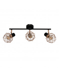 CANDELLUX ACROBAT LISTWA 3X40W E14 CZARNY KLOSZ MIEDZIANY 93-22219