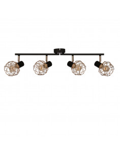 CANDELLUX ACROBAT LISTWA 4X40W E14 CZARNY KLOSZ MIEDZIANY 94-22226