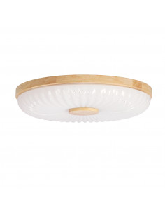 CANDELLUX TART LAMPA SUFITOWA PLAFON DREWNIANY 24W LED 38CM BIAŁY+DREWNIANY 4000K 13-24954