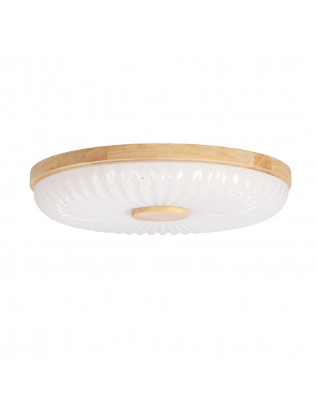 CANDELLUX TART LAMPA SUFITOWA PLAFON DREWNIANY 24W LED 38CM BIAŁY+DREWNIANY 4000K 13-24954