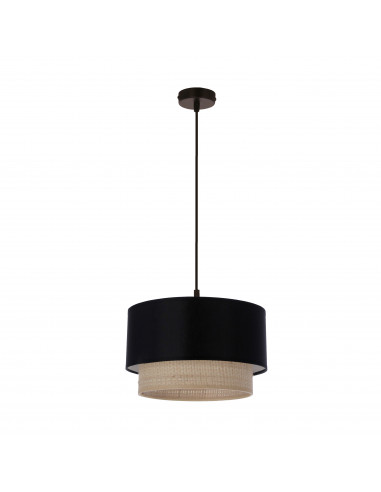 CANDELLUX SFERIA LAMPA WISZĄCA CZARNY 1X60 E27 ABAŻUR CZARNY+BEŻOWY 31-21670