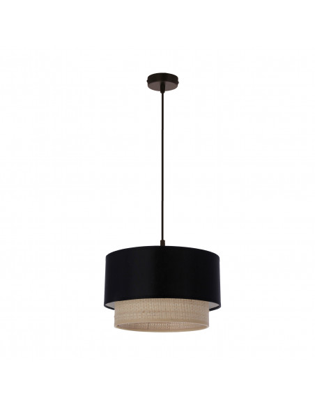 CANDELLUX SFERIA LAMPA WISZĄCA CZARNY 1X60 E27 ABAŻUR CZARNY+BEŻOWY 31-21670