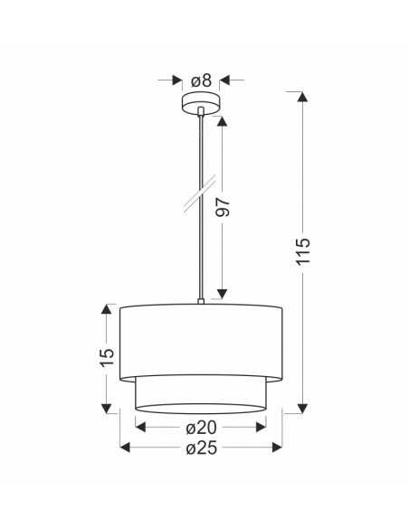 CANDELLUX RUBEN LAMPA WISZĄCA BIAŁY 1X60 E27 ABAŻUR ORZECHOWY+BIAŁY 31-21694