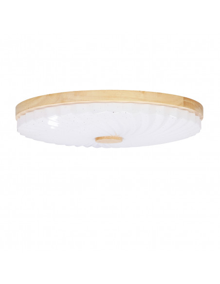 CANDELLUX LEMO LAMPA SUFITOWA PLAFON DREWNIANY 24W LED 38CM BIAŁY 4000K 13-24961