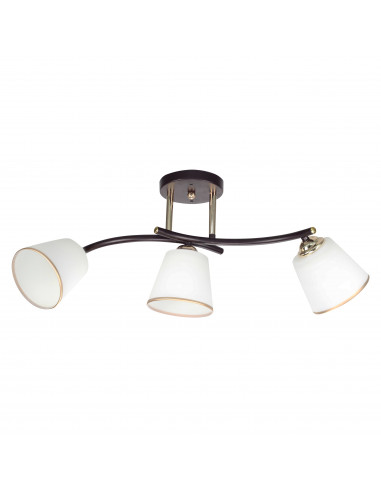 CANDELLUX GRECO LAMPA SUFITOWA CZARNY+ZŁOTY 3X40 E27 KLOSZ BIAŁY 33-22639