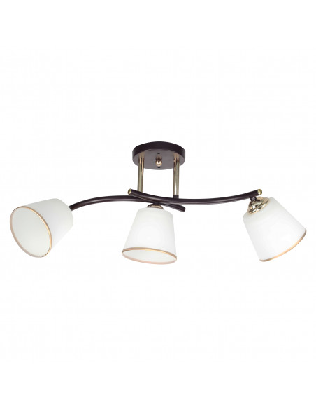 CANDELLUX GRECO LAMPA SUFITOWA CZARNY+ZŁOTY 3X40 E27 KLOSZ BIAŁY 33-22639