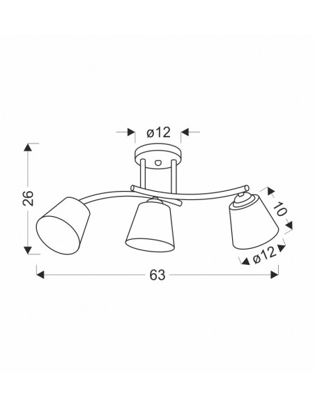 CANDELLUX GRECO LAMPA SUFITOWA CZARNY+ZŁOTY 3X40 E27 KLOSZ BIAŁY 33-22639
