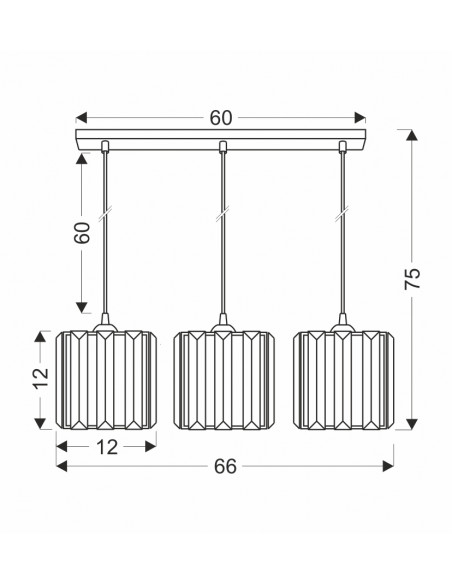 CANDELLUX GLASSIA LAMPA WISZĄCA CZARNY 3X40 E27 KLOSZ CZARNY+KRYSZTAŁY BEZBARWNE 33-21120