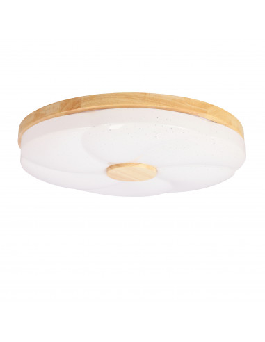 CANDELLUX FIORINO LAMPA SUFITOWA PLAFON DREWNIANY 24W LED 39CM BIAŁY+DREWNIANY 4000K 13-24947