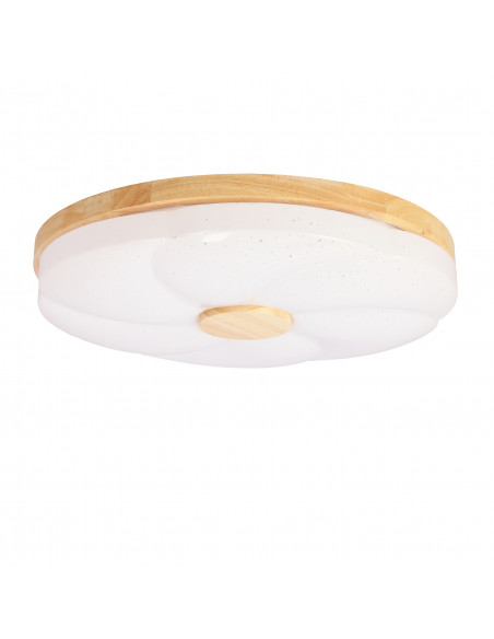 CANDELLUX FIORINO LAMPA SUFITOWA PLAFON DREWNIANY 24W LED 39CM BIAŁY+DREWNIANY 4000K 13-24947