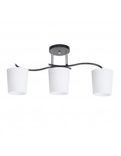 CANDELLUX ESNYR LAMPA SUFITOWA CHROMOWY+CZARNY 3X40 E27 KLOSZ BIAŁY 33-22660