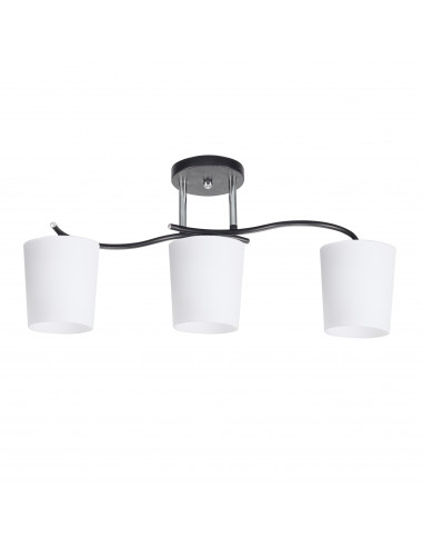CANDELLUX ESNYR LAMPA SUFITOWA CHROMOWY+CZARNY 3X40 E27 KLOSZ BIAŁY 33-22660