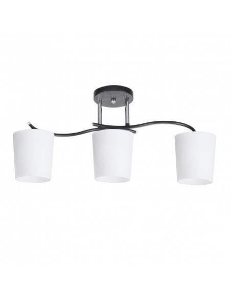 CANDELLUX ESNYR LAMPA SUFITOWA CHROMOWY+CZARNY 3X40 E27 KLOSZ BIAŁY 33-22660