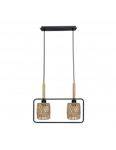 CANDELLUX CROWN LAMPA WISZĄCA CZARNY 2X40W E27 ABAŻUR BEŻOWY 32-26774