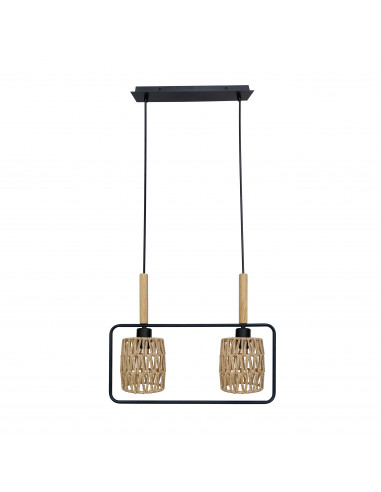 CANDELLUX CROWN LAMPA WISZĄCA CZARNY 2X40W E27 ABAŻUR BEŻOWY 32-26774