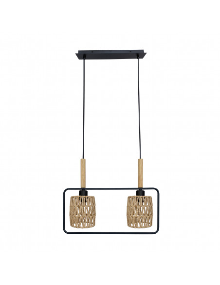 CANDELLUX CROWN LAMPA WISZĄCA CZARNY 2X40W E27 ABAŻUR BEŻOWY 32-26774