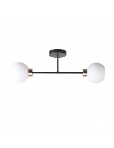 CANDELLUX AMANDA LAMPA SUFITOWA CZARNY+ZŁOTY 2X40 E27 KLOSZ BIAŁY 32-21069
