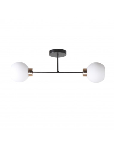 CANDELLUX AMANDA LAMPA SUFITOWA CZARNY+ZŁOTY 2X40 E27 KLOSZ BIAŁY 32-21069