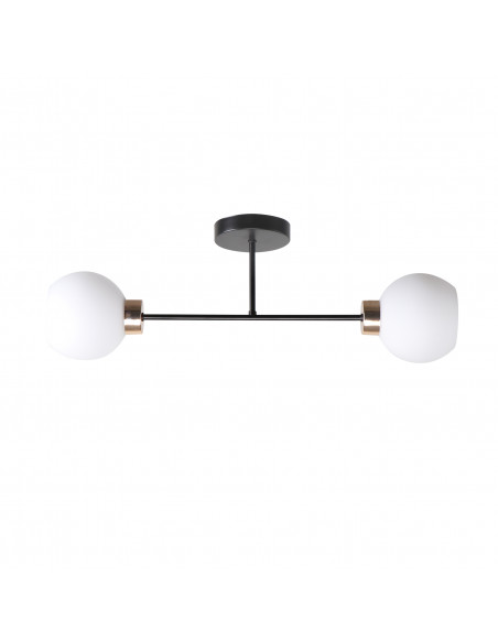 CANDELLUX AMANDA LAMPA SUFITOWA CZARNY+ZŁOTY 2X40 E27 KLOSZ BIAŁY 32-21069