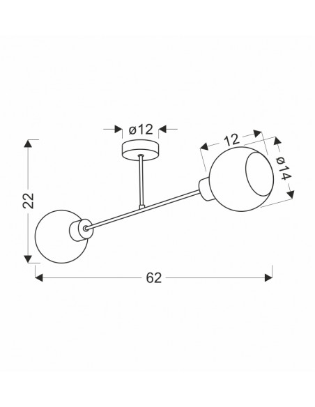 CANDELLUX AMANDA LAMPA SUFITOWA CZARNY+ZŁOTY 2X40 E27 KLOSZ BIAŁY 32-21069