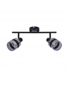 CANDELLUX YUKI LAMPA LISTWA CZARNY MATOWY 2X15W E14 KLOSZ DYMIONY 92-13422