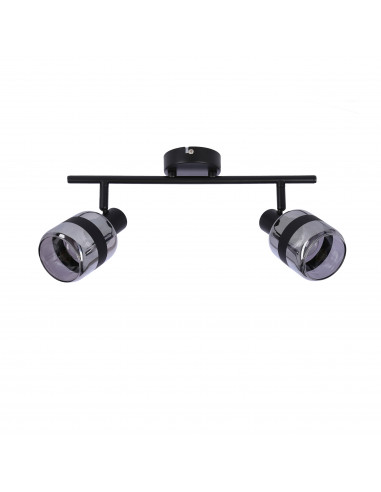 CANDELLUX YUKI LAMPA LISTWA CZARNY MATOWY 2X15W E14 KLOSZ DYMIONY 92-13422