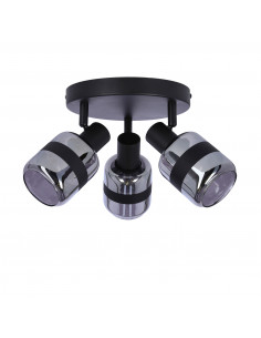 CANDELLUX YUKI LAMPA PLAFON CZARNY MATOWY 3X15W E14 KLOSZ DYMIONY 98-13439