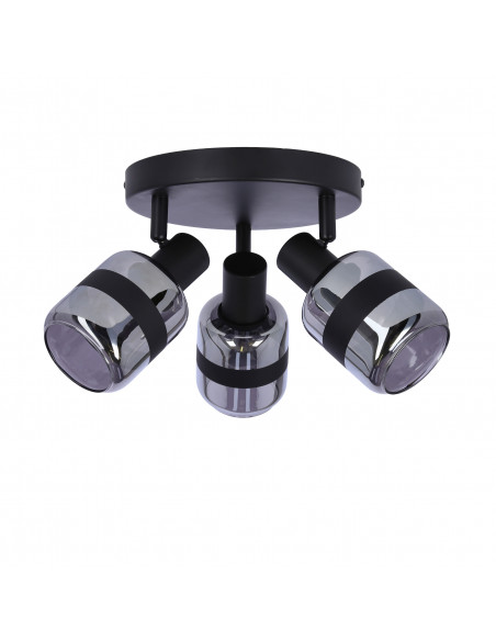 CANDELLUX YUKI LAMPA PLAFON CZARNY MATOWY 3X15W E14 KLOSZ DYMIONY 98-13439